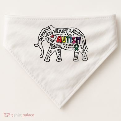 Autism Awareness Elephant Pride USA-Made Doggie Bandana