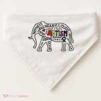 Autism Awareness Elephant Pride USA-Made Doggie Bandana thumb 0