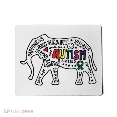 Autism Awareness Elephant Pride Mousepad