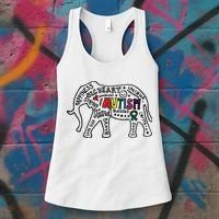 Autism Awareness Elephant Pride Women's Tank Top thumb 3