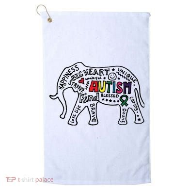 Autism Awareness Elephant Pride Golf Towel