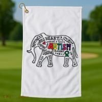 Autism Awareness Elephant Pride Golf Towel thumb 1