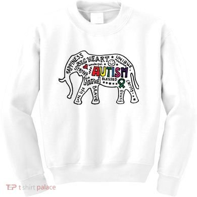 Autism Awareness Elephant Pride Kids Sweatshirt