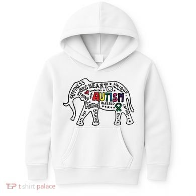 Autism Awareness Elephant Pride Kids Hoodie