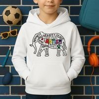 Autism Awareness Elephant Pride Kids Hoodie thumb 2