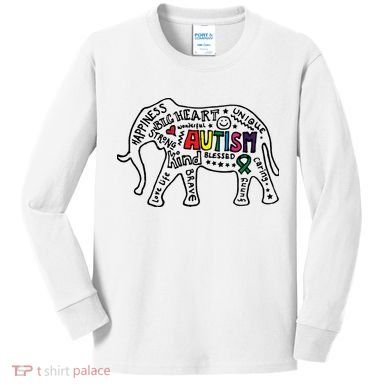 Autism Awareness Elephant Pride Kids Long Sleeve Shirt