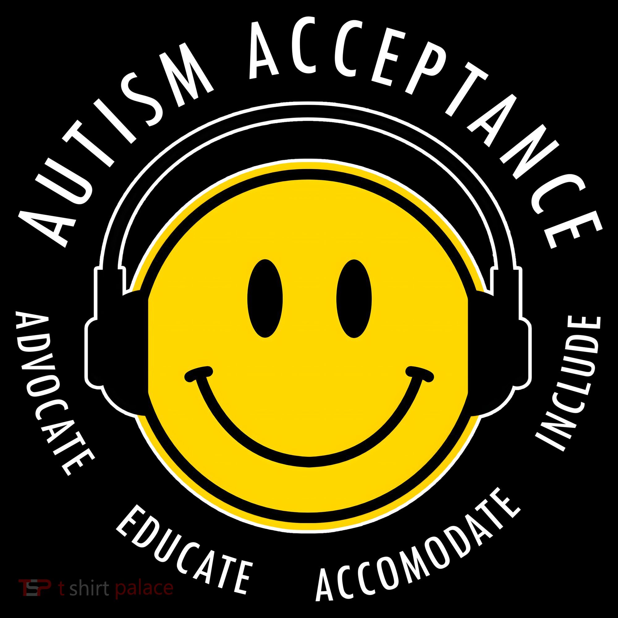 Autism Acceptance Educate Smiley Headphone Women's Hoodie