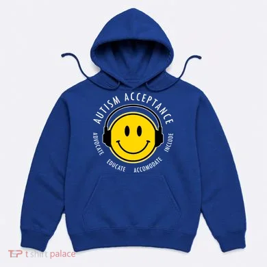 Autism Acceptance Educate Smiley Headphone Hoodie