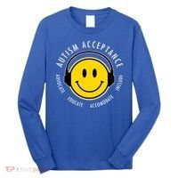 Autism Acceptance Educate Smiley Headphone Long Sleeve Shirt thumb 0