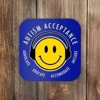 Autism Acceptance Educate Smiley Headphone Coaster thumb 0