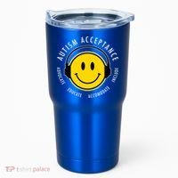 Autism Acceptance Educate Smiley Headphone Tumbler thumb 0