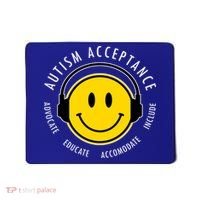 Autism Acceptance Educate Smiley Headphone Mousepad thumb 0