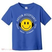 Autism Acceptance Educate Smiley Headphone Toddler T-Shirt thumb 0