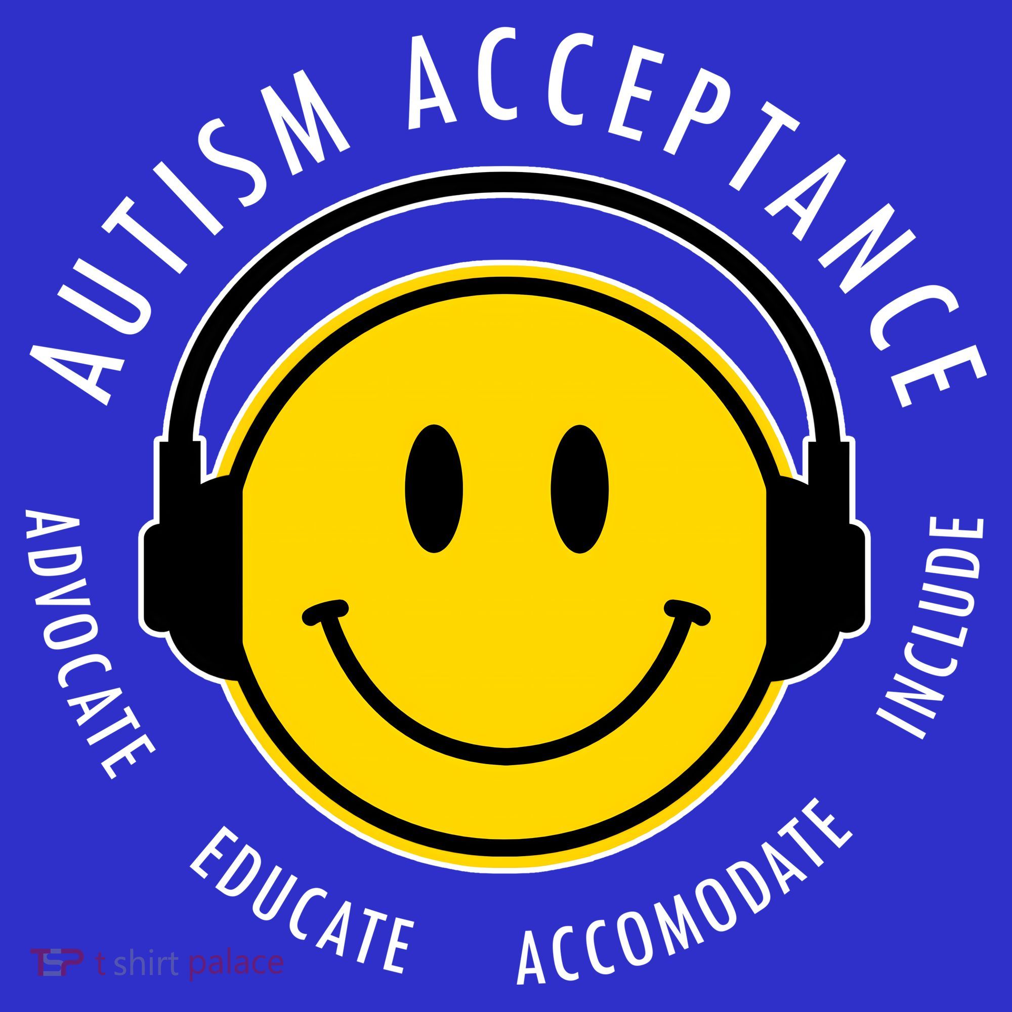 Autism Acceptance Educate Smiley Headphone Toddler T-Shirt