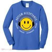 Autism Acceptance Educate Smiley Headphone Kids Long Sleeve Shirt thumb 0