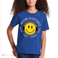Autism Acceptance Educate Smiley Headphone Kids T-Shirt thumb 2