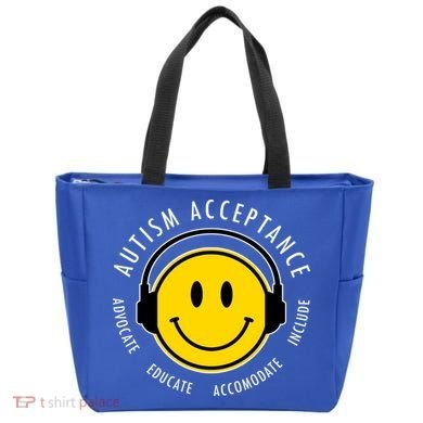 Autism Acceptance Educate Smiley Headphone Tote Bag