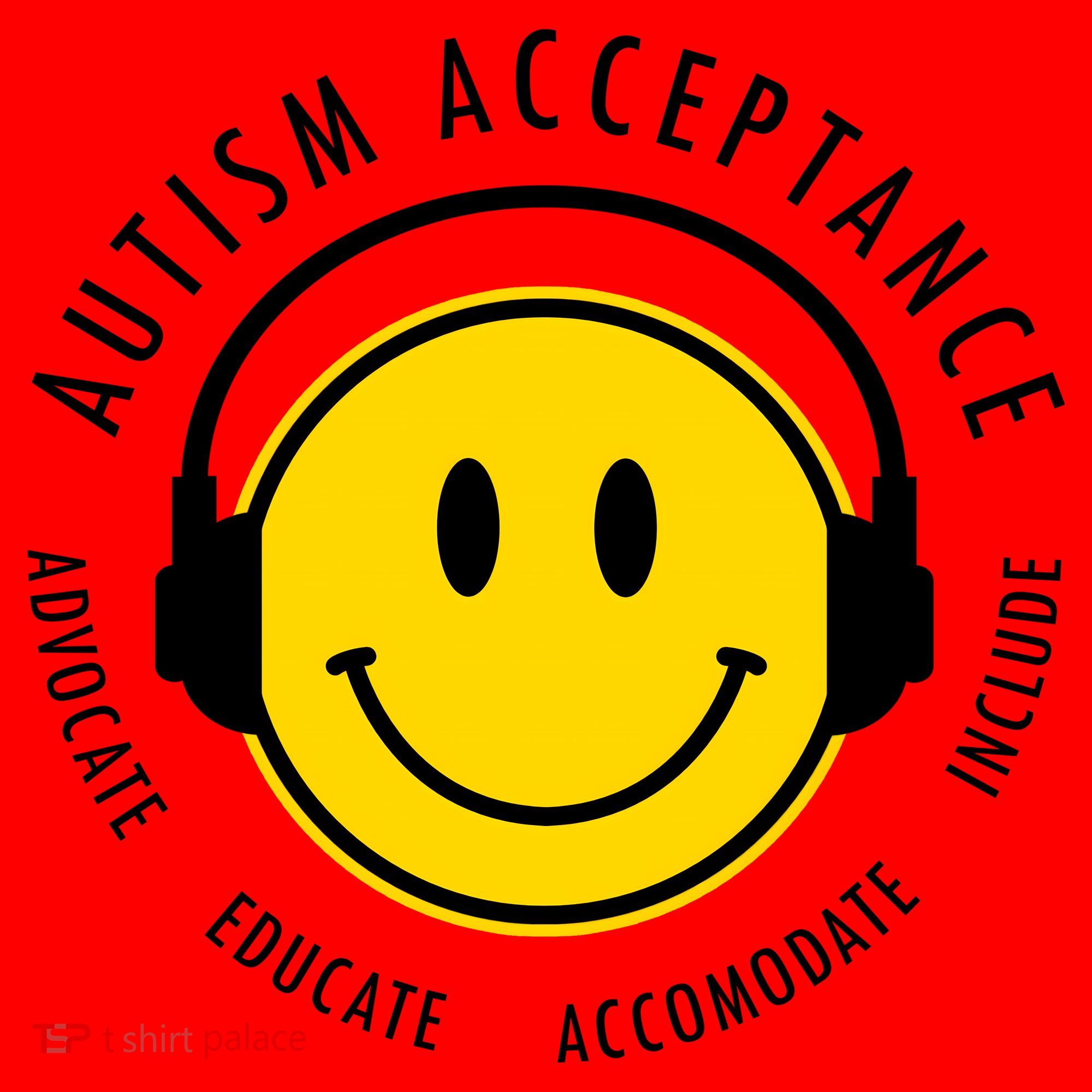 Autism Acceptance Educate Smiley Headphone Santa Hat