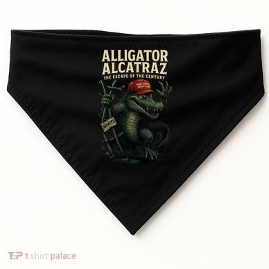 Alligator Alcatraz Escape Warning MAGA USA-Made Doggie Bandana