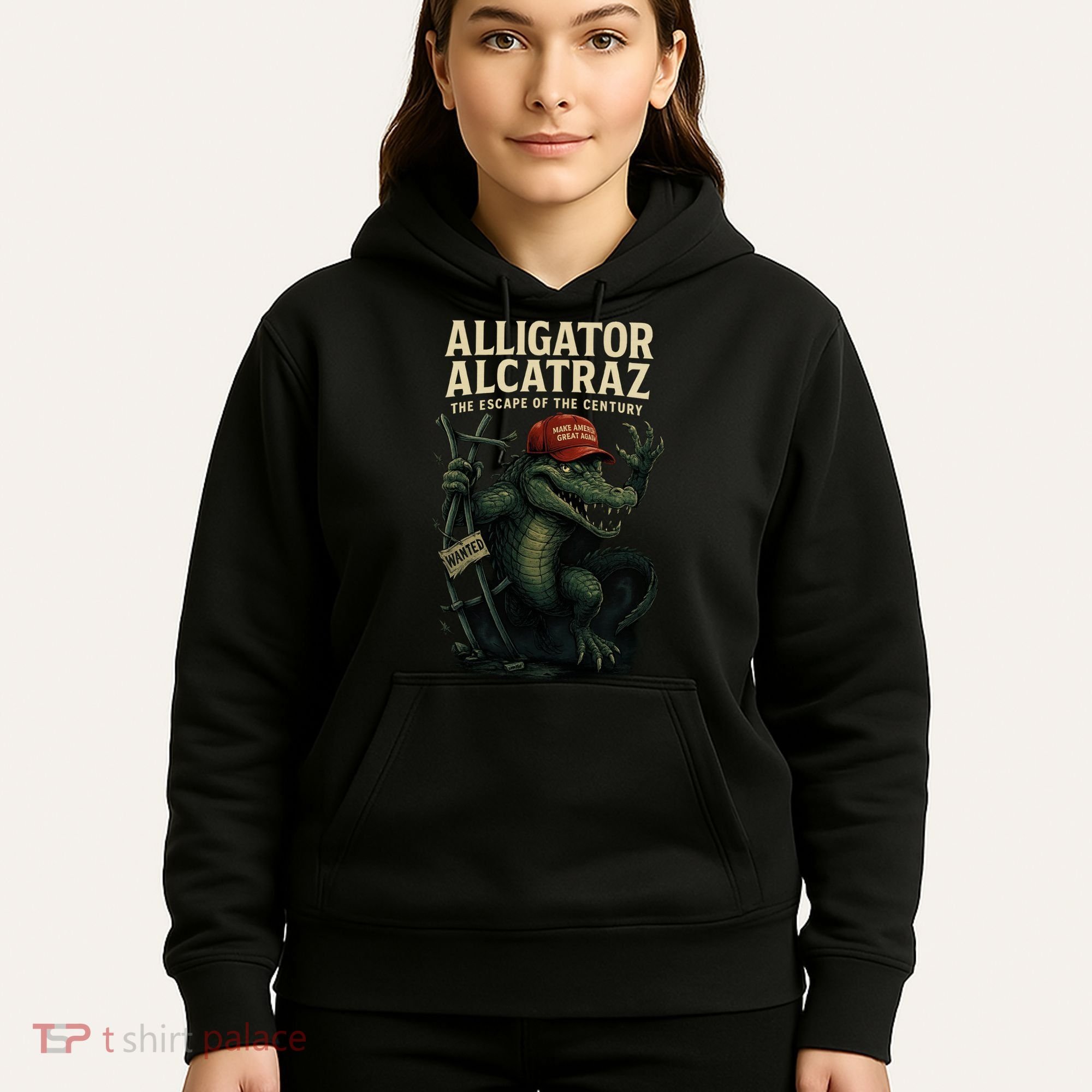 Alligator Alcatraz Escape Warning MAGA Hoodie