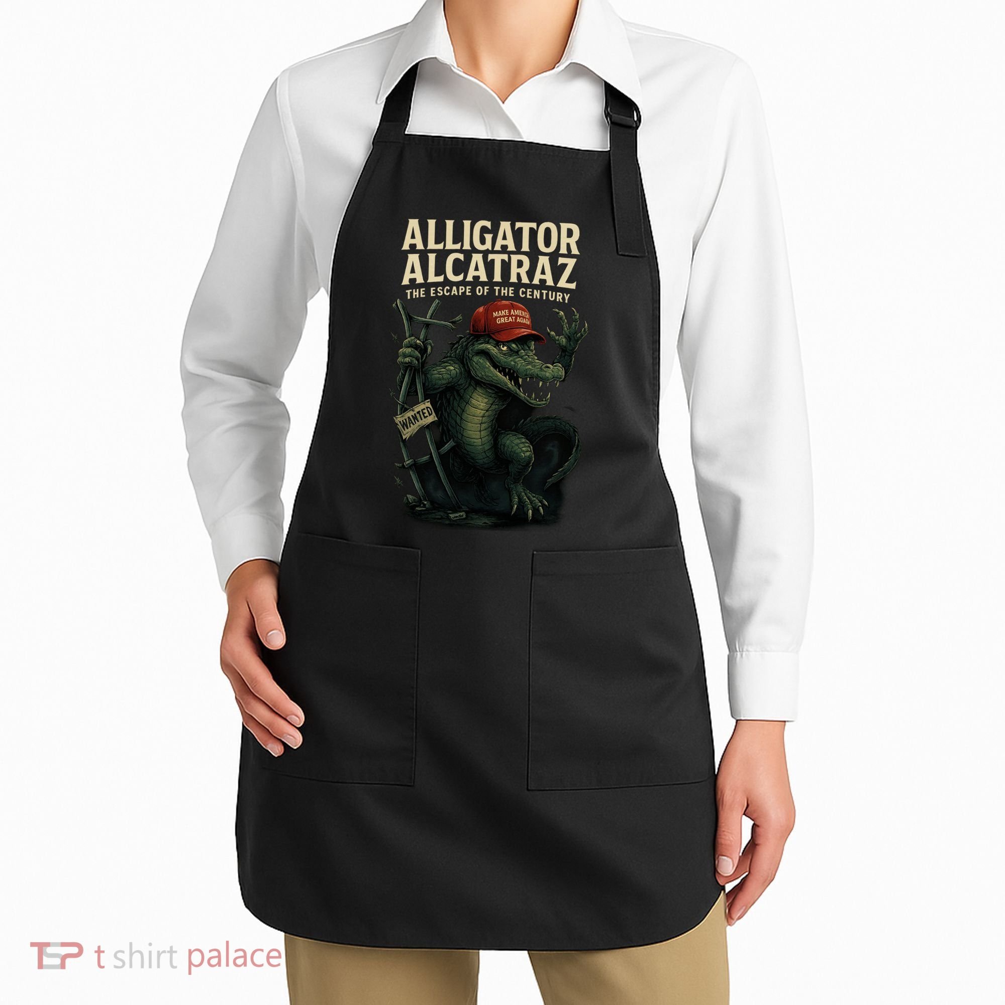 Alligator Alcatraz Escape Warning MAGA Apron