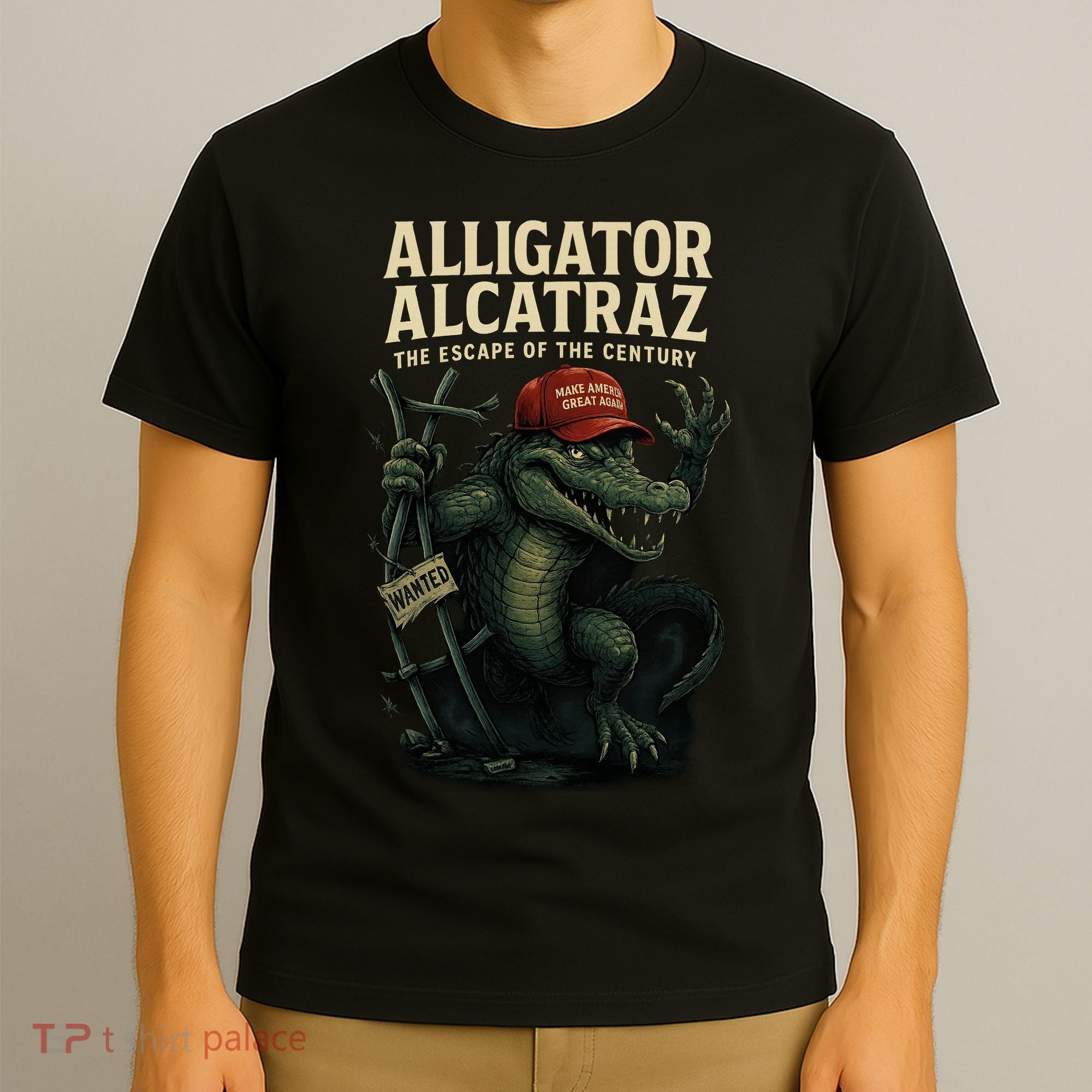 Alligator Alcatraz Escape Warning MAGA T-Shirt