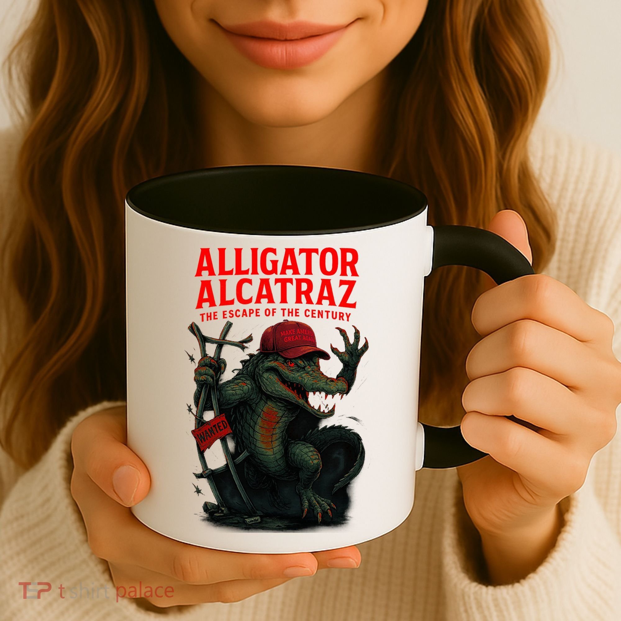 Alligator Alcatraz Escape Warning MAGA Coffee Mug