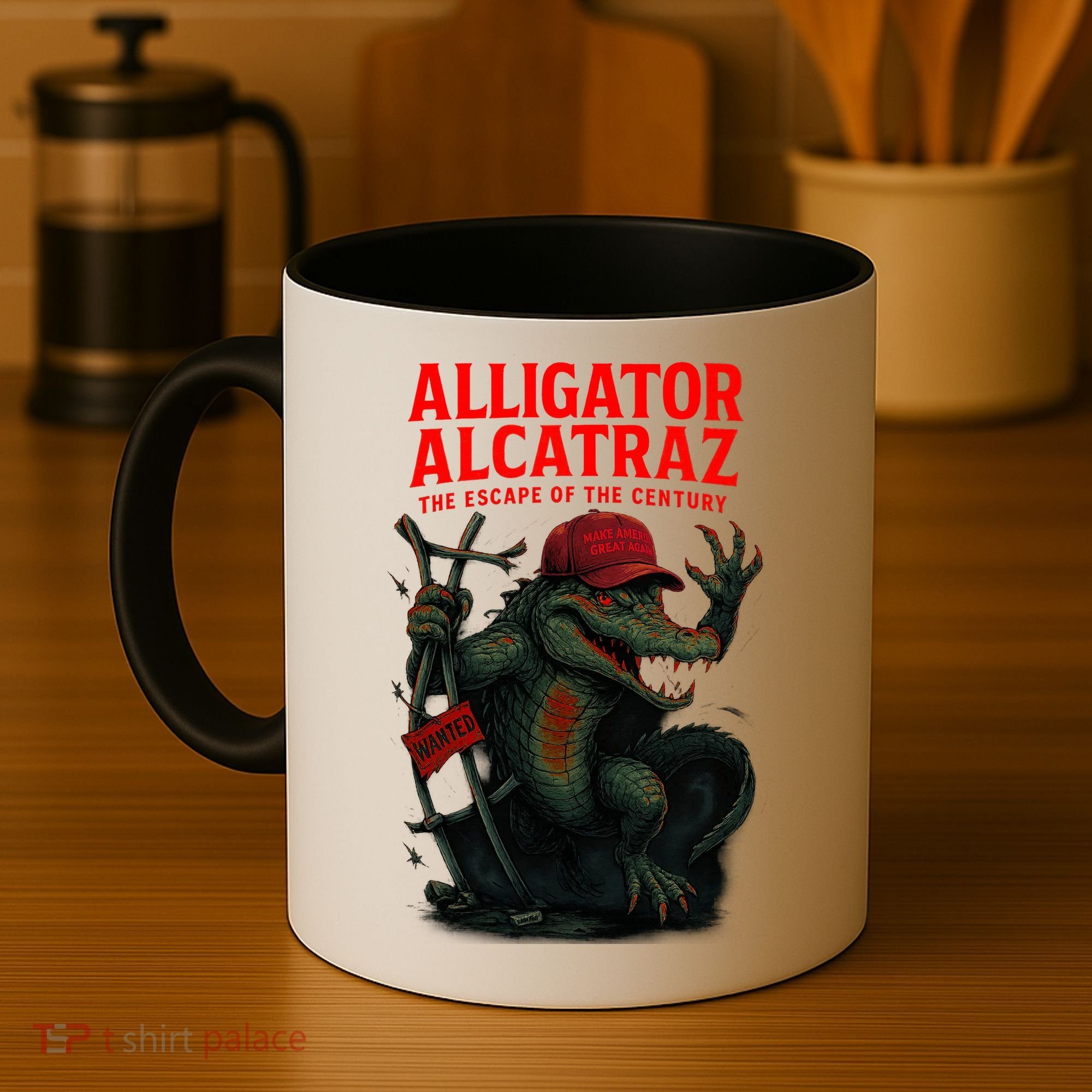 Alligator Alcatraz Escape Warning MAGA Coffee Mug