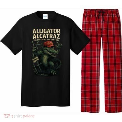 Alligator Alcatraz Escape Warning MAGA Pajama Set