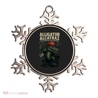 Alligator Alcatraz Escape Warning MAGA Ornament