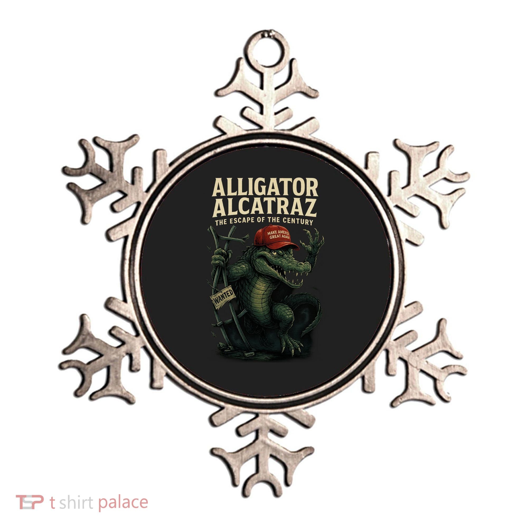 Alligator Alcatraz Escape Warning MAGA Ornament