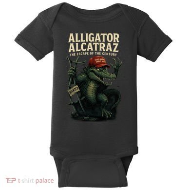Alligator Alcatraz Escape Warning MAGA Baby Bodysuit