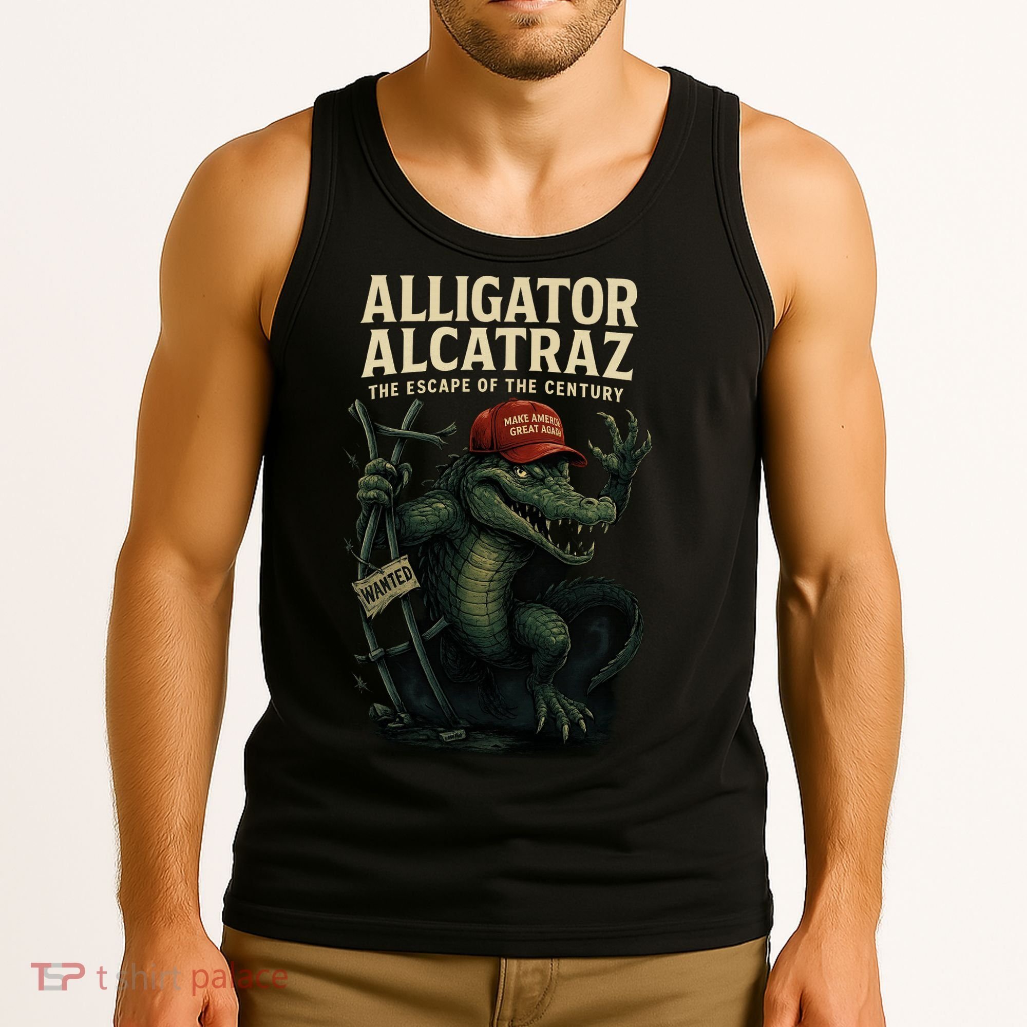 Alligator Alcatraz Escape Warning MAGA Tank Top