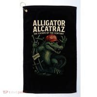 Alligator Alcatraz Escape Warning MAGA Golf Towel thumb 0
