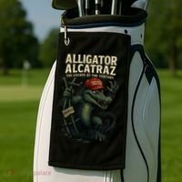 Alligator Alcatraz Escape Warning MAGA Golf Towel thumb 2