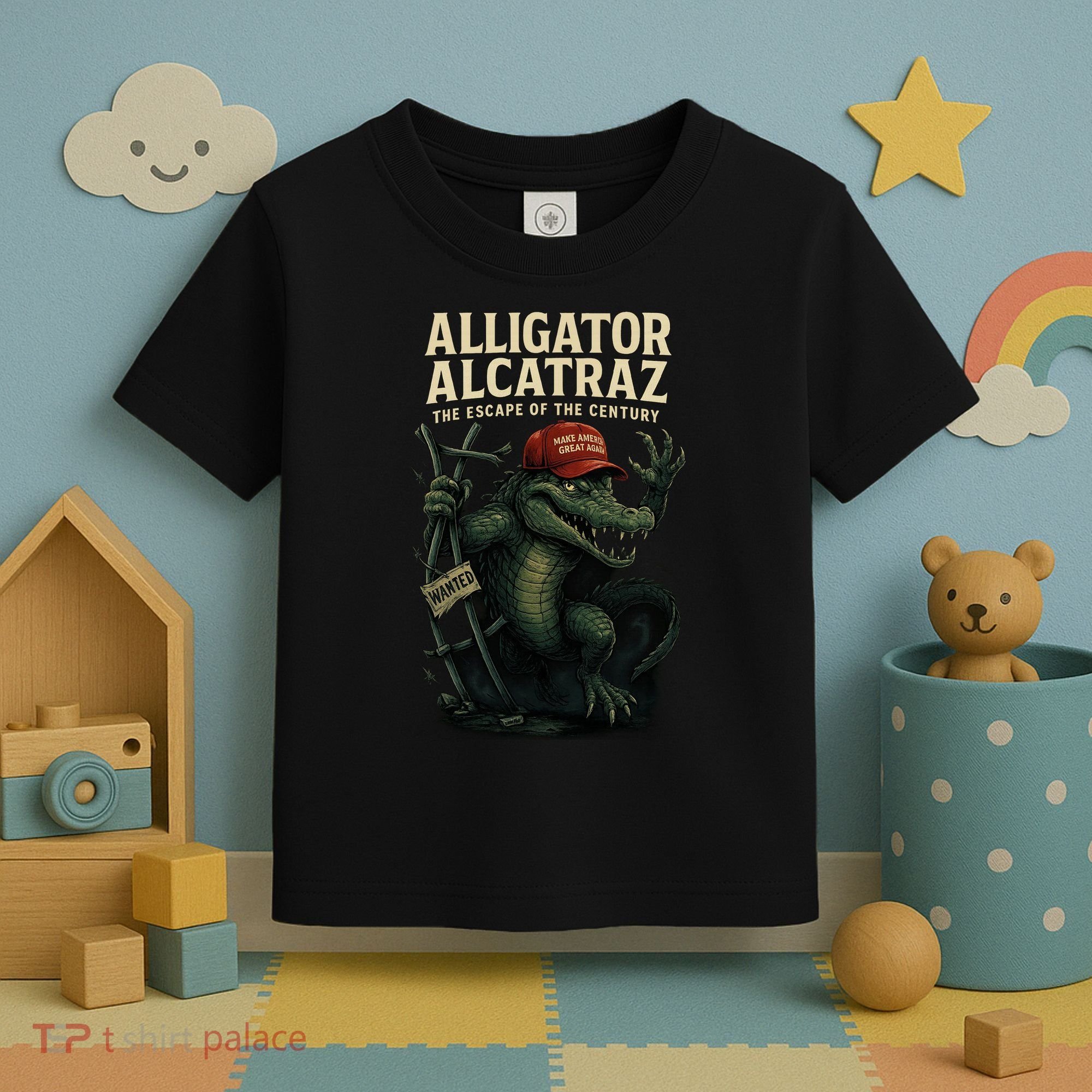 Alligator Alcatraz Escape Warning MAGA Toddler T-Shirt