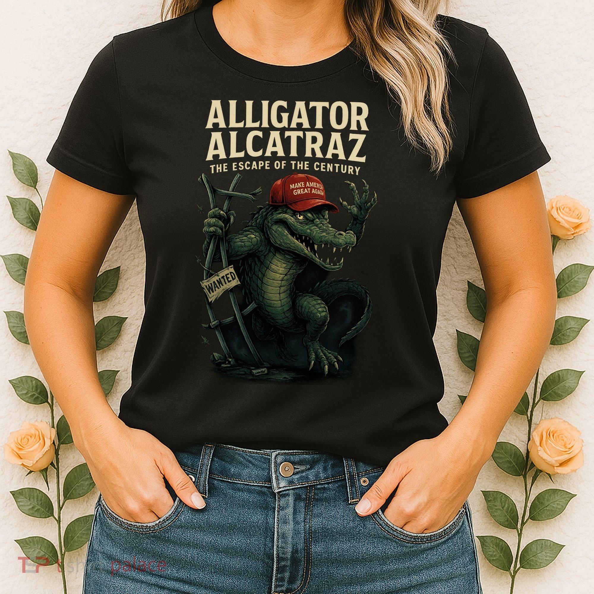 Alligator Alcatraz Escape Warning MAGA Women's T-Shirt