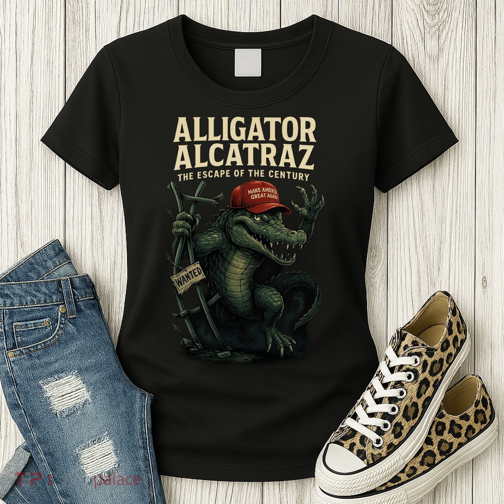 Alligator Alcatraz Escape Warning MAGA Women's T-Shirt