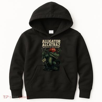 Alligator Alcatraz Escape Warning MAGA Kids Hoodie