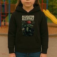 Alligator Alcatraz Escape Warning MAGA Kids Hoodie thumb 3