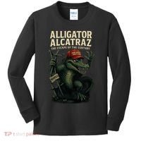 Alligator Alcatraz Escape Warning MAGA Kids Long Sleeve Shirt thumb 0