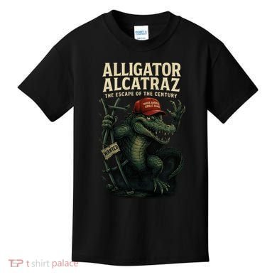 Alligator Alcatraz Escape Warning MAGA Kids T-Shirt