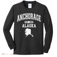Anchorage Alaska Est. 1920 Varsity Kids Long Sleeve Shirt thumb 0