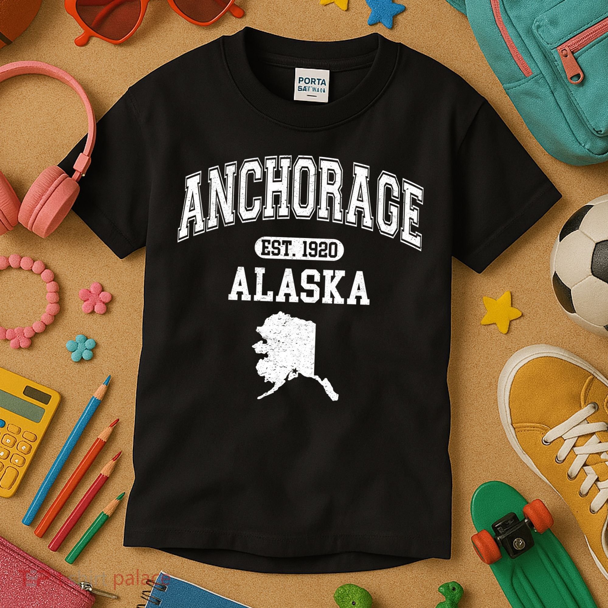 Anchorage Alaska Est. 1920 Varsity Kids T-Shirt
