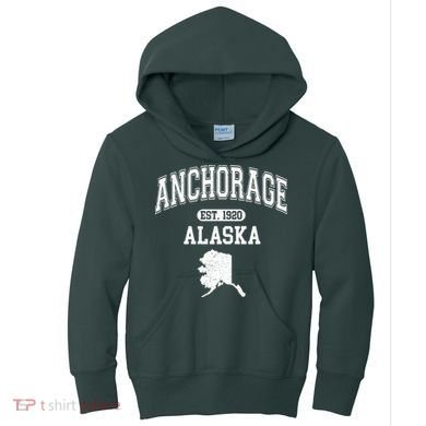 Anchorage Alaska Est. 1920 Varsity Kids Hoodie