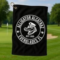 Alligator Alcatraz Everglades Florida Est 2025 Golf Towel thumb 1
