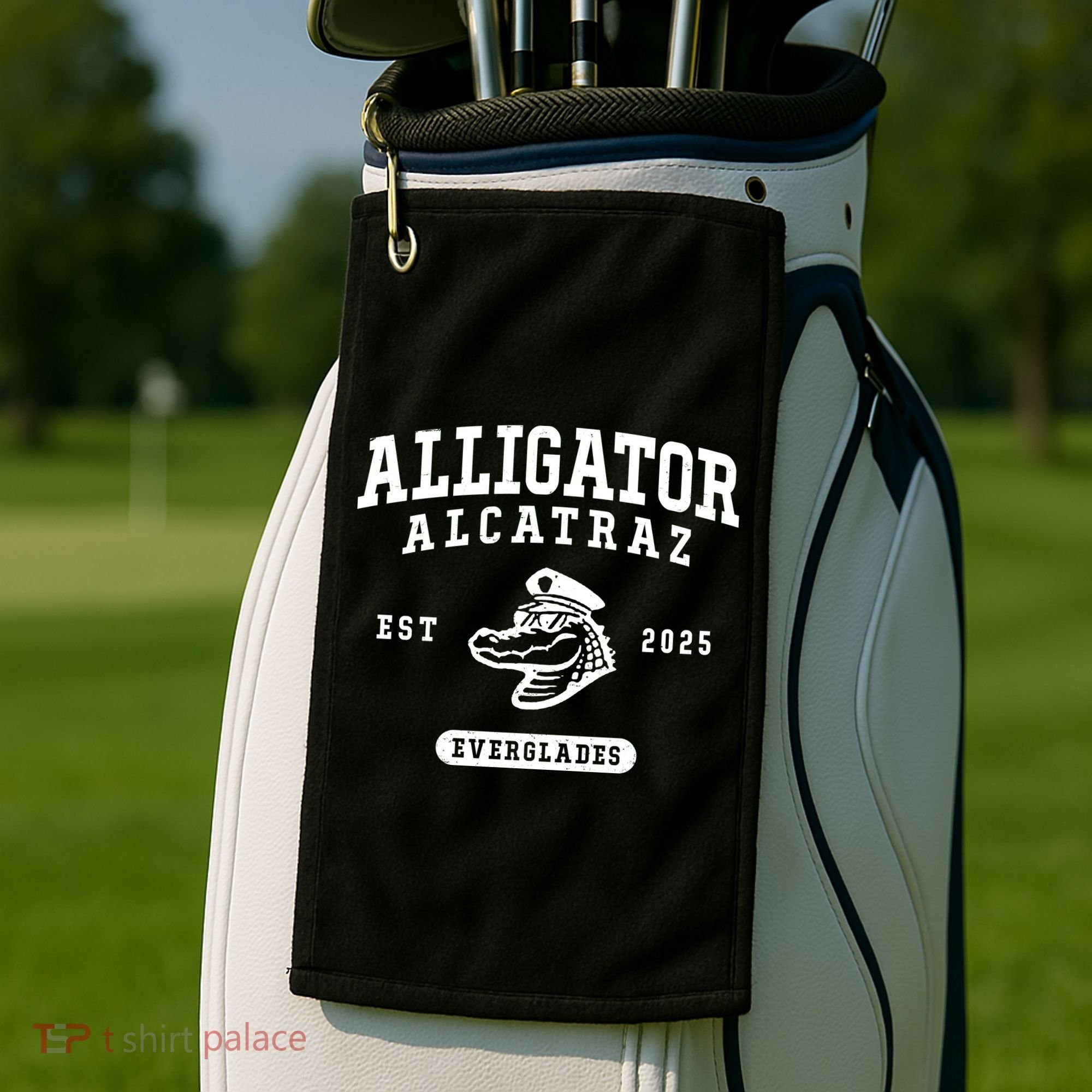 Alligator Alcatraz Everglades Est 2025 Golf Towel