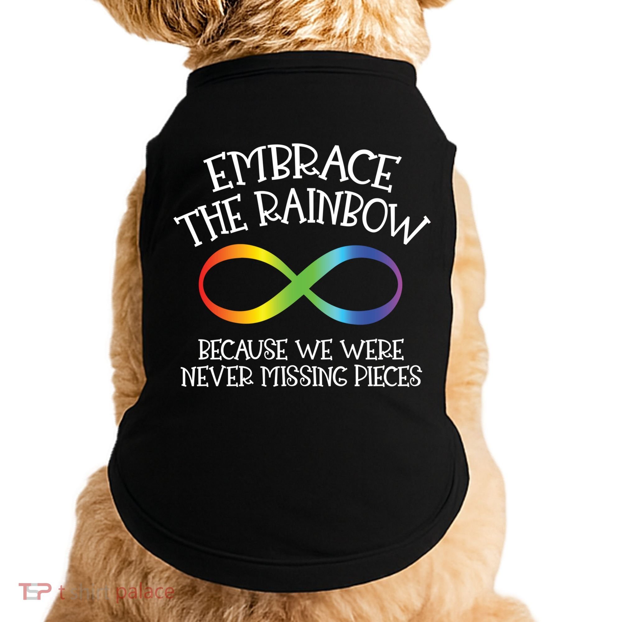 Autism Awareness Embrace The Rainbow Infinity Anti Puzzle Gift Doggie Tank