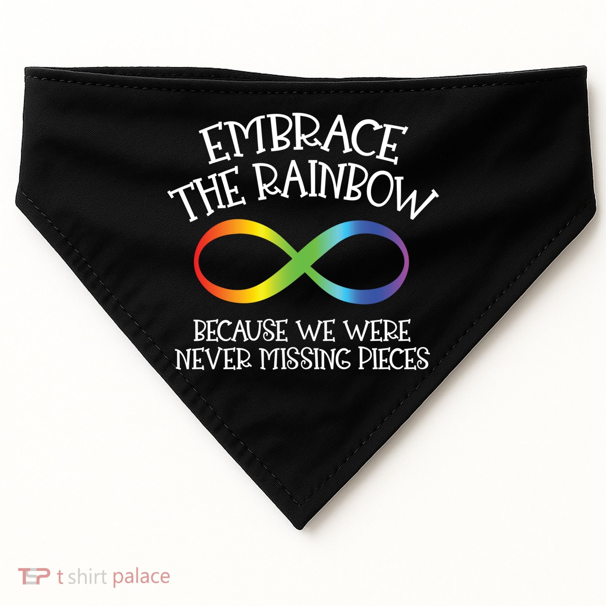 Autism Awareness Embrace The Rainbow Infinity Anti Puzzle Gift USA-Made Doggie Bandana