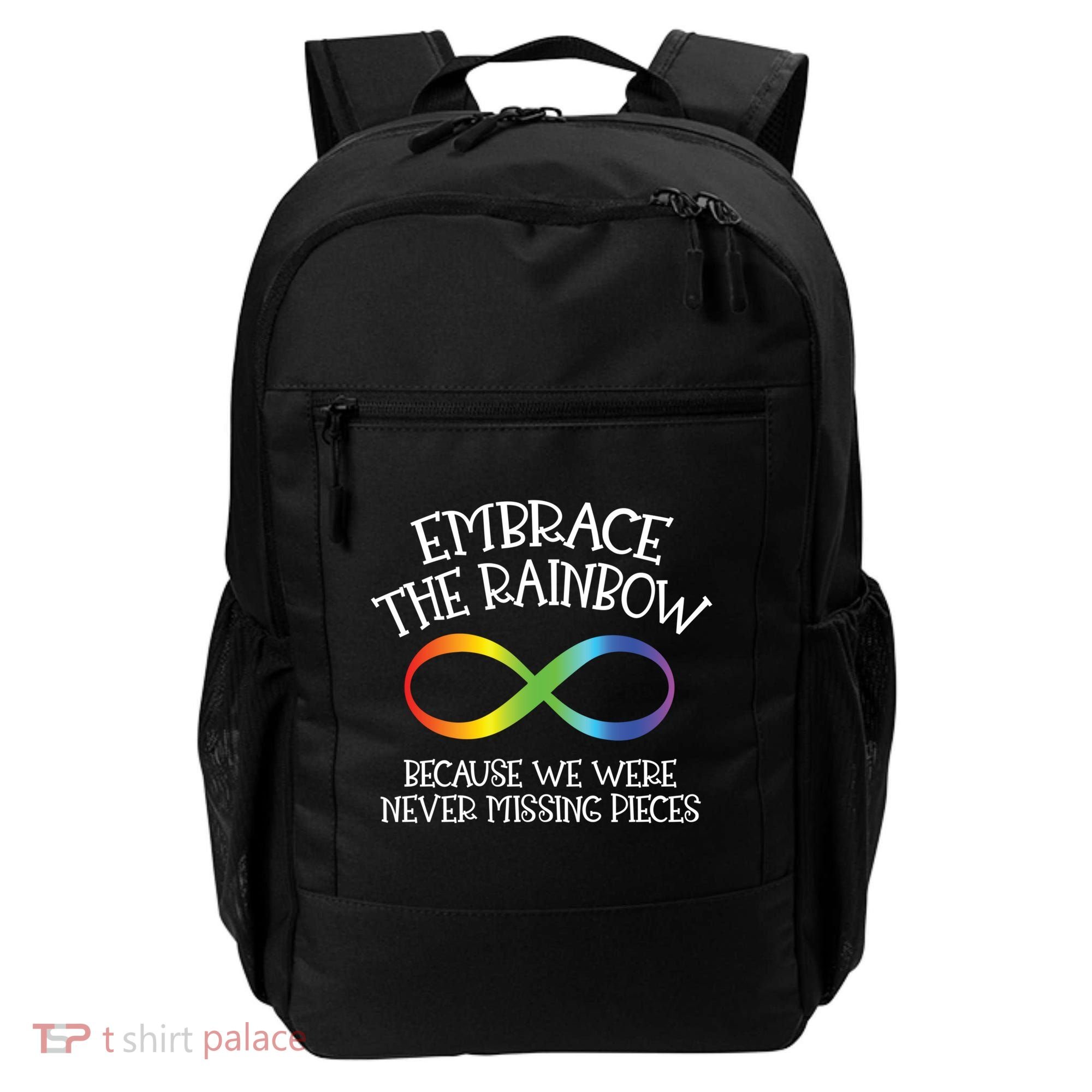 Autism Awareness Embrace The Rainbow Infinity Anti Puzzle Gift Backpack